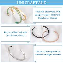 5 шт. двухцветные браслеты-манжеты из нержавеющей стали BJEW-UN0001-29