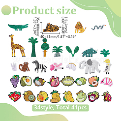 2 Set mit 2 Obst- und Pflanzenmotiven aus Polyester&nbsp;PATC-WR0001-09