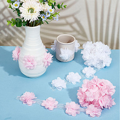 9~10 ярд 2-х цветной 3D органзы для цветочной отделки FIND-GF0004-50