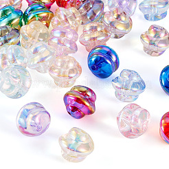 28 шт. 14-х цветные прозрачные акриловые бусины с гальваническим покрытием&nbsp;TACR-TA0001-72