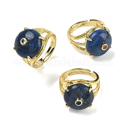Bracciale aperto in ottone con micro pavé di zirconi cubici (colore casuale).&nbsp;RJEW-D347-02G-08