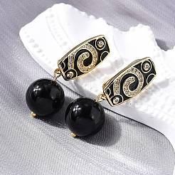 Круглые серьги-кольца из латуни с микропаве из прозрачных кубических цирконий EJEW-S261-02G