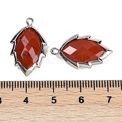 Natürlicher roter Jaspis facettierte Blattanhänger&nbsp;G-I375-04P-16