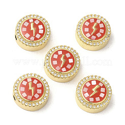 Латунные микро проложить кубического циркония бусы KK-K385-002G