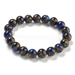 Runde synthetische goldene Clinquant-Stein-Stretch-Armbänder&nbsp;G-P549-02A-02