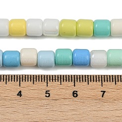 Выпечка окрашенные стеклянные бусины пряди LAMP-S070-06D