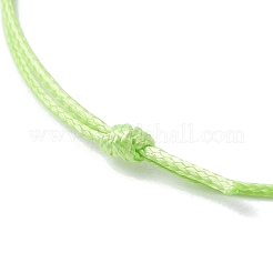 Браслет из светло-золотой латуни с плетеными бусинами BJEW-JB09737-03