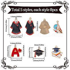 40 шт. 5 стиля подвески из эмалевого сплава на тему выпускного сезона ENAM-SC0005-81