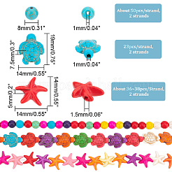6 нитка 3 стиля синтетический говлит и синтетическая бирюза набор ниток TURQ-NB0001-20