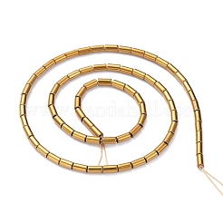 電気メッキガラスビーズセット  フルメッキ  コラム  黄金メッキ  4.5~5x2.5mm  穴：0.8mm  約75個/連  14.17インチ（36cm）&nbsp;X-EGLA-K014-B-FP02