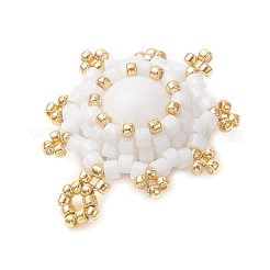 Jade naturel teint de Malaisie avec pendentifs en perles de verre&nbsp;PALLOY-MZ01275-01