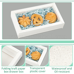 Faltbare Papierschubladenboxen mit durchsichtiger Kunststoffabdeckung&nbsp;CON-WH0095-68A-03