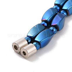 Синтетическое гематитовое прямоугольное и круглое ожерелье из бисера с магнитной застежкой для мужчин и женщин G-C006-09BL