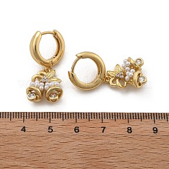 Латунные серьги-кольца из прозрачного кубического циркония EJEW-R016-06G