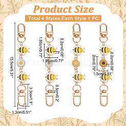 Удлинители ремешка из эмали из сплава подсолнуха и пчелы&nbsp;AJEW-AB00096