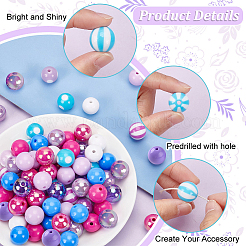 117шт 15 стиля непрозрачные акриловые бусины MACR-PH0001-64