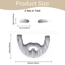 Sourcils et barbes en tissu pour fournitures de costumes de cosplay&nbsp;DIY-WH0542-54A
