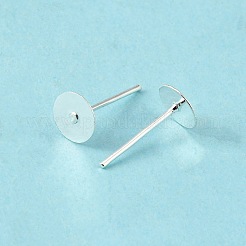 アイアン製スタッドピアス  ニッケルフリー  銀色のメッキ  11x6x0.8mm  ピン：0.8mm&nbsp;X-IFIN-E013-S-NF