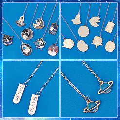 8 шт. 8-х стильная закладка для книг с изображением астронавта из сплава и эмали AJEW-PH0004-34