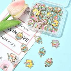 30 шт. 3 стиля подвески-коннекторы из сплава с кристаллами&nbsp;ENAM-FS0003-71G