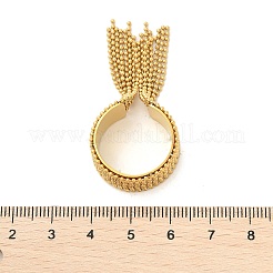 Кольца-манжеты из нержавеющей стали 304 с круглыми кисточками для женщин&nbsp;RJEW-U039-03G