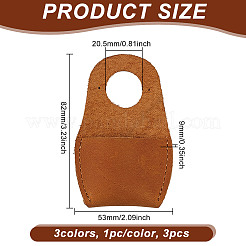 3 шт. 3-цветная защита большого пальца из коровьей кожи для резьбы по дереву AJEW-GO0001-69