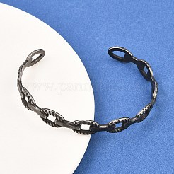 Браслеты-манжеты из хирургической нержавеющей стали 316 с овальными звеньями&nbsp;BJEW-C125-03AS