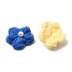 28 個 14 色手作り織衣装アクセサリー  プラスチック製の模造パールビーズ付き  花  ミックスカラー  26~31x28~32x9~12mm  2個/カラー&nbsp;AJEW-FG0002-53
