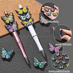 10 pièce 10 styles de perles en silicone écologiques de qualité alimentaire en forme de papillon avec fleur&nbsp;SIL-CJ0002-99