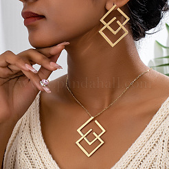 Комплект из ожерелья с подвеской в виде ромба и серег-гвоздиков из сплава&nbsp;FS-WG67473-01