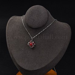 304 нержавеющая сталь гиацинт горный хрусталь крест-накрест подвеска кабель цепь ожерелье для женщин&nbsp;STAS-Z114-21P