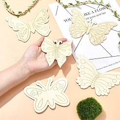 50 шт. 5 стиля необработанного деревянного выреза&nbsp;AJEW-CJ0001-42