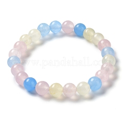 Окрашенные натуральные нефритовые бусины стрейч-браслеты BJEW-G633-B-21