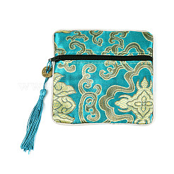 Китайские вышитые шелковые мешочки для украшений на молнии ABAG-N008-11.5cm-E01