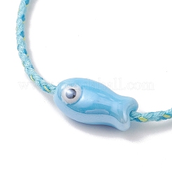 5 шт. браслеты-слайдеры из фарфоровых бусин ручной работы в виде рыбок для женщин&nbsp;BJEW-JB13174