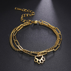 Браслеты из двухслойной цепочки из нержавеющей стали 304&nbsp;FS-WG1E90A-02