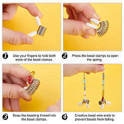 6 шт. 201 мини-пружинные зажимы для бусин из нержавеющей стали для изготовления бисерных украшений TOOL-UN0001-43