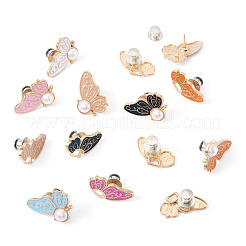 7 пара 7-х цветных эмалевых кнопок для джинсов в форме бабочек из сплава&nbsp;FIND-TA0008-80