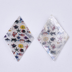 Bedruckte Capiz Shell Anhänger&nbsp;LS-SHEL-T016-08D