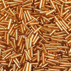 Серебряные подкладке прозрачное стекло стеклярусом&nbsp;SEED-R028-2x9-B01