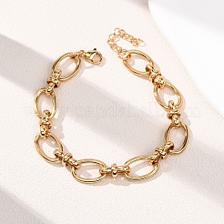 Armbänder mit ovalen Gliederketten aus Edelstahl 304 für Damen&nbsp;X-BJEW-G780-05G