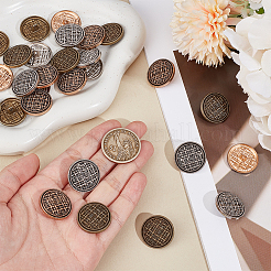 30 шт. 3-х цветные пуговицы из цинкового сплава с 1 отверстиями на ножке&nbsp;BUTT-OC0001-64B