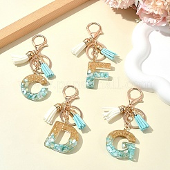 Подвесные брелки из прозрачной эпоксидной смолы KEYC-FS00022-23