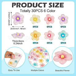 30шт 6 цвета прозрачные кабошоны из смолы&nbsp;RESI-TA0004-45