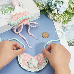 Комплекты из хлопкового ошейника для кошек и шапочки для питомцев&nbsp;AJEW-WH20006-344A