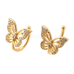 Латунные серьги-манжеты из прозрачного кубического циркония&nbsp;EJEW-F370-23G