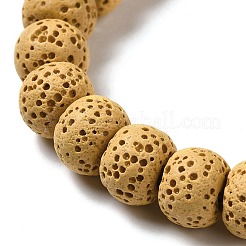 Fili di perline tinti di roccia lavica naturale&nbsp;G-Z036-A01-08