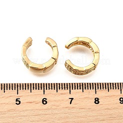 Латунные серьги-манжеты из прозрачного кубического циркония&nbsp;EJEW-F370-13G