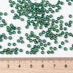 MIYUKIラウンドロカイユビーズ  日本製シードビーズ  8/0  （rr354)シャルトリューズ裏地付きグリーンab  8/0  3mm  穴：1mm  約19000~20500個/ポンド&nbsp;SEED-G008-RR0354