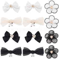 6 стиль полиэстер/ткань бант/цветок свадебная обувь украшение с пластиковой имитацией жемчужины AJEW-PH0012-07